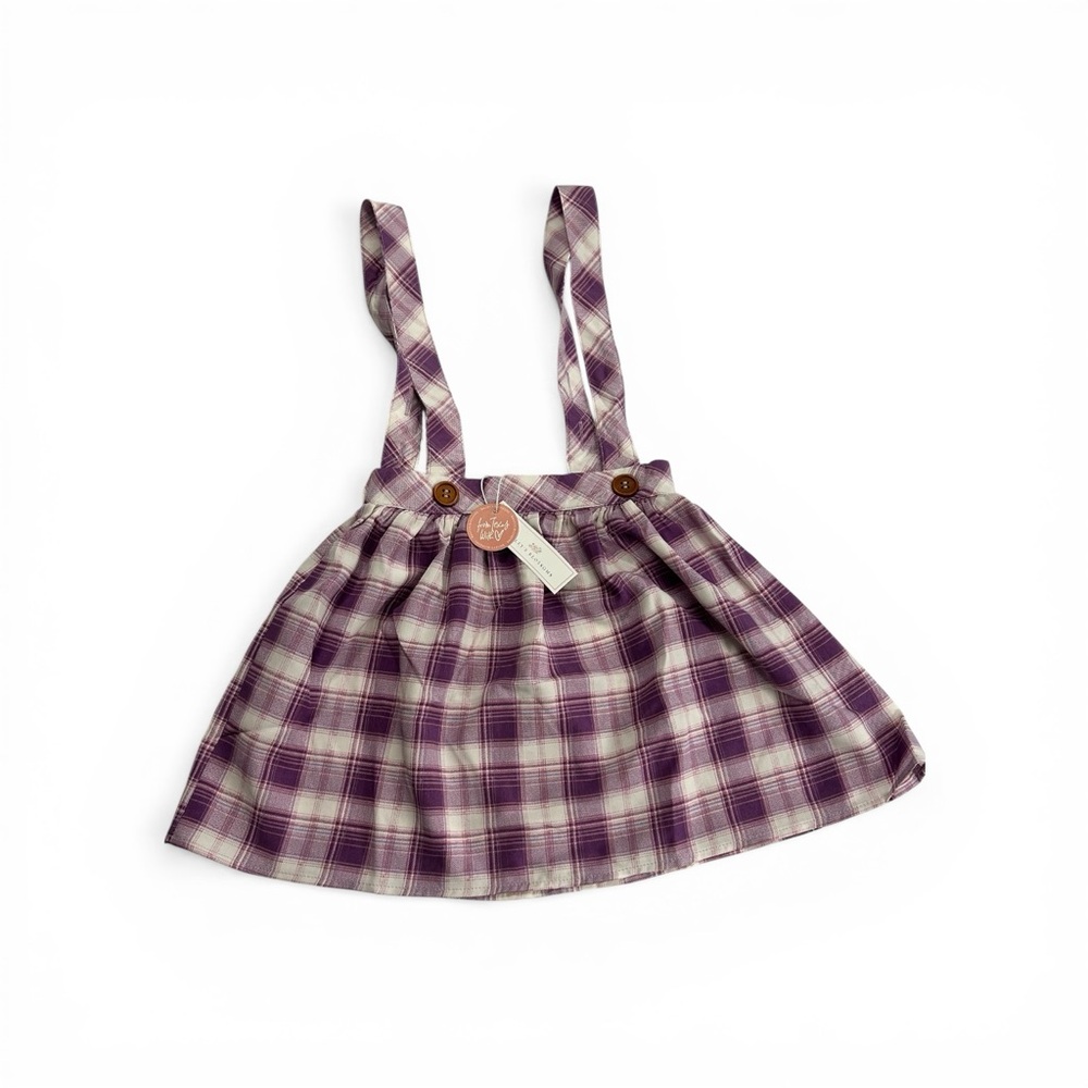 Bailey's Blossoms Purple Plaid Suspender Skirt New Skirtall Easter 4T